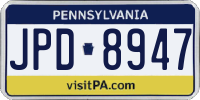 PA license plate JPD8947