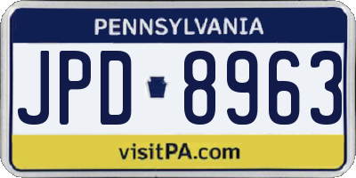 PA license plate JPD8963