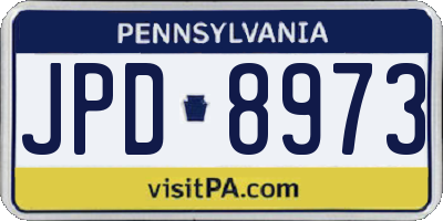 PA license plate JPD8973