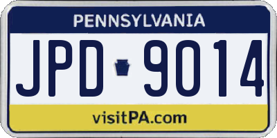 PA license plate JPD9014