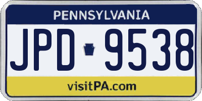 PA license plate JPD9538