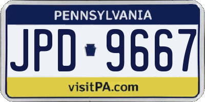 PA license plate JPD9667