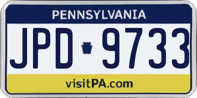 PA license plate JPD9733