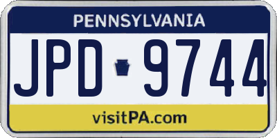 PA license plate JPD9744
