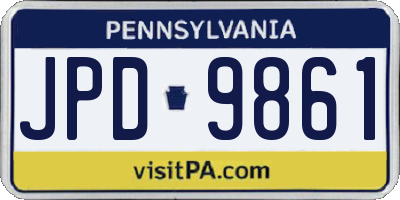 PA license plate JPD9861