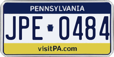 PA license plate JPE0484
