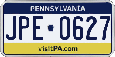 PA license plate JPE0627