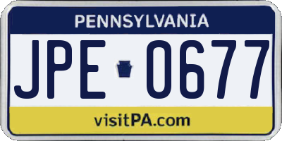 PA license plate JPE0677