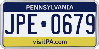 PA license plate JPE0679