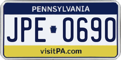 PA license plate JPE0690
