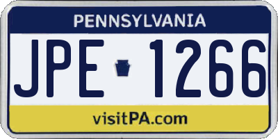PA license plate JPE1266