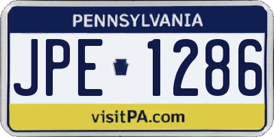 PA license plate JPE1286