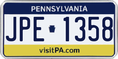 PA license plate JPE1358