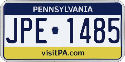 PA license plate JPE1485