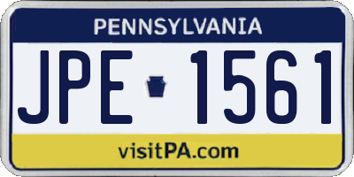 PA license plate JPE1561