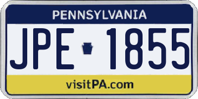 PA license plate JPE1855