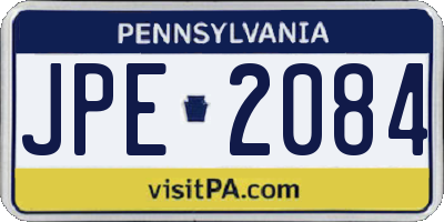 PA license plate JPE2084