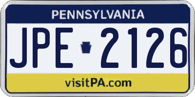 PA license plate JPE2126