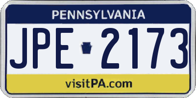 PA license plate JPE2173