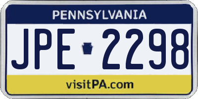 PA license plate JPE2298
