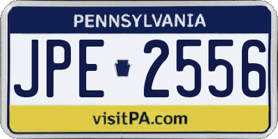 PA license plate JPE2556