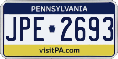 PA license plate JPE2693