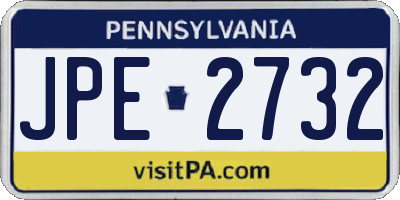 PA license plate JPE2732