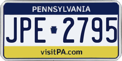 PA license plate JPE2795