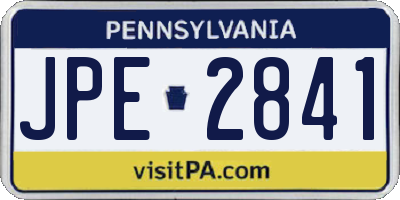PA license plate JPE2841