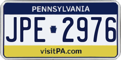 PA license plate JPE2976