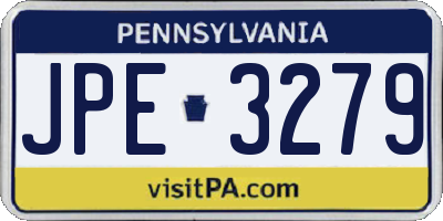 PA license plate JPE3279