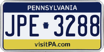 PA license plate JPE3288