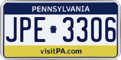 PA license plate JPE3306