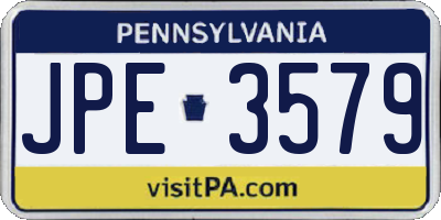 PA license plate JPE3579