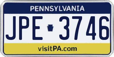 PA license plate JPE3746