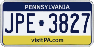 PA license plate JPE3827
