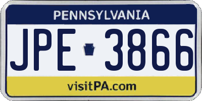 PA license plate JPE3866