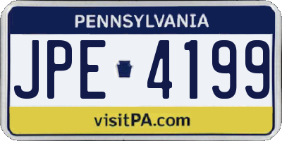 PA license plate JPE4199