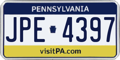 PA license plate JPE4397