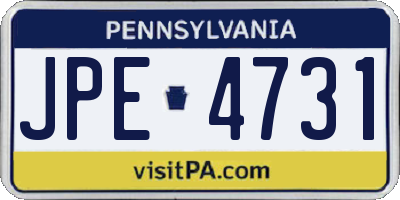 PA license plate JPE4731