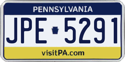 PA license plate JPE5291
