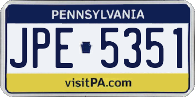 PA license plate JPE5351