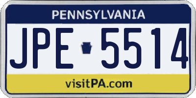 PA license plate JPE5514