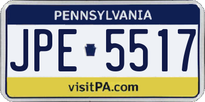 PA license plate JPE5517