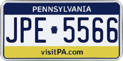 PA license plate JPE5566