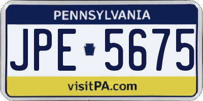 PA license plate JPE5675