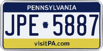 PA license plate JPE5887