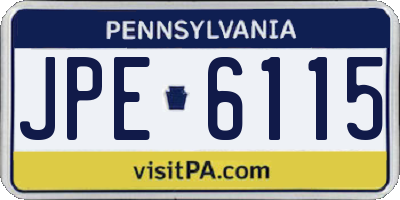 PA license plate JPE6115