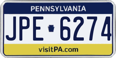 PA license plate JPE6274