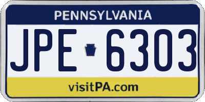 PA license plate JPE6303